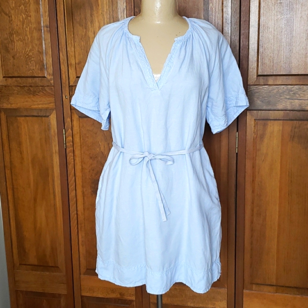 Lou & Grey Linen Blend Shirt Dress Sz S